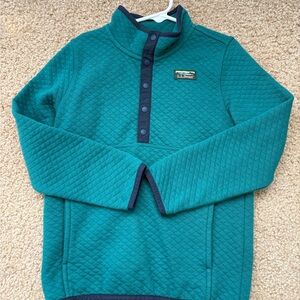 L.L. Bean Boy’s Zip-Up Sweater in Teal and Navy